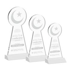 Crescent & Star White Unique Crystal Award - Crystal Awards