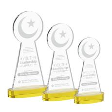Crescent & Star Gold on Alberton Base Unique Crystal Award - Crystal Awards