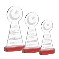 Crescent & Star Red on Alberton Base Unique Crystal Award - Crystal Awards