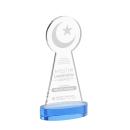Crescent & Star Sky Blue on Alberton Base Unique Crystal Award