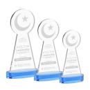 Crescent & Star Sky Blue on Alberton Base Unique Crystal Award