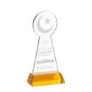 Crescent & Star Amber on Hartford Base Unique Crystal Award