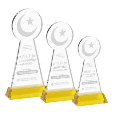 Crescent & Star Gold on Hartford Base Unique Crystal Award - Awards and Trophies