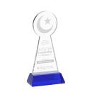 Crescent & Star Blue on Hartford Base Unique Crystal Award
