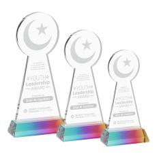 Crescent & Star Prismatic on Hartford Base Unique Crystal Award - Awards and Trophies