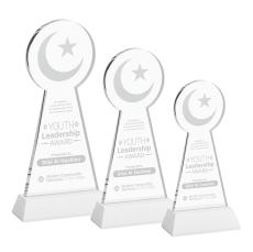 Crescent & Star White on Hartford Base Unique Crystal Award - Awards and Trophies
