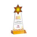 Star of David Full Color Amber Unique Crystal Award