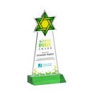 Star of David Full Color Green Unique Crystal Award