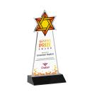 Star of David Full Color Black Unique Crystal Award