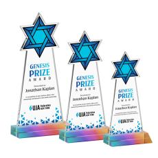 Star of David Full Color Prismatic Unique Crystal Award - Awards and Trophies