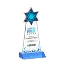 Star of David Full Color Sky Blue Unique Crystal Award