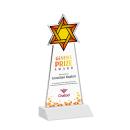Star of David Full Color White Unique Crystal Award