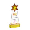 Star of David Full Color Gold on Alberton Base Unique Crystal Award