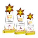Star of David Full Color Gold on Alberton Base Unique Crystal Award