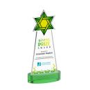 Star of David Full Color Green on Alberton Base Unique Crystal Award