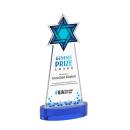 Star of David Full Color Blue on Alberton Base Unique Crystal Award