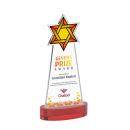 Star of David Full Color Red on Alberton Base Unique Crystal Award