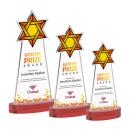 Star of David Full Color Red on Alberton Base Unique Crystal Award
