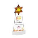 Star of David Full Color White on Alberton Base Unique Crystal Award