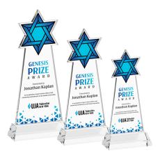 Star of David Full Color Clear on Hartford Base Unique Crystal Award - Awards and Trophies