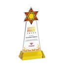 Star of David Full Color Gold on Hartford Base Unique Crystal Award
