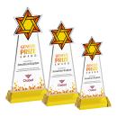 Star of David Full Color Gold on Hartford Base Unique Crystal Award