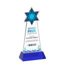 Star of David Full Color Blue on Hartford Base Unique Crystal Award