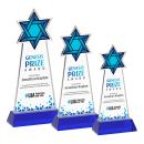 Star of David Full Color Blue on Hartford Base Unique Crystal Award