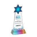 Star of David Full Color Prismatic on Hartford Base Unique Crystal Award