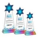 Star of David Full Color Prismatic on Hartford Base Unique Crystal Award