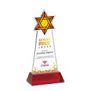 Star of David Full Color Red on Hartford Base Unique Crystal Award