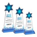 Star of David Full Color Sky Blue on Hartford Base Unique Crystal Award