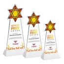 Star of David Full Color White on Hartford Base Unique Crystal Award