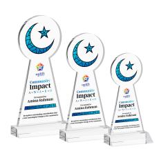 Crescent & Star Full Color Clear Unique Crystal Award - Awards and Trophies