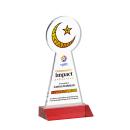 Crescent & Star Full Color Red Unique Crystal Award