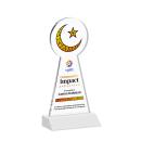 Crescent & Star Full Color White Unique Crystal Award