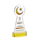 Crescent & Star Full Color Gold on Alberton Base Unique Crystal Award