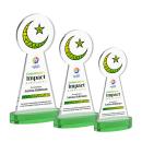 Crescent & Star Full Color Green on Alberton Base Unique Crystal Award