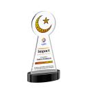 Crescent & Star Full Color Black on Alberton Base Unique Crystal Award