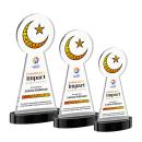 Crescent & Star Full Color Black on Alberton Base Unique Crystal Award