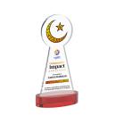 Crescent & Star Full Color Red on Alberton Base Unique Crystal Award