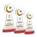 Crescent & Star Full Color Red on Alberton Base Unique Crystal Award