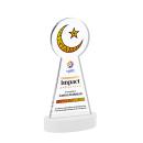 Crescent & Star Full Color White on Alberton Base Unique Crystal Award