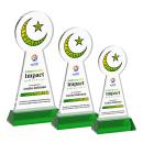 Crescent & Star Full Color Green on Hartford Base Unique Crystal Award