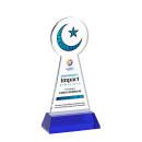 Crescent & Star Full Color Blue on Hartford Base Unique Crystal Award