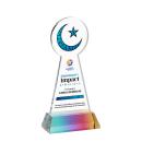Crescent & Star Full Color Unique on Hartford Base-Prismatic Crystal Award