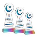Crescent & Star Full Color Unique on Hartford Base-Prismatic Crystal Award