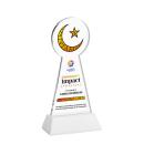 Crescent & Star Full Color White on Hartford Base Unique Crystal Award