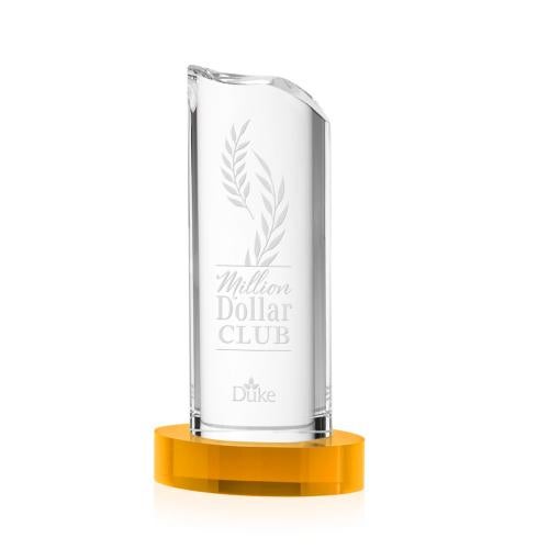 Awards and Trophies - Crystal Awards - Kilburn Amber Crystal Award