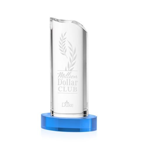 Awards and Trophies - Crystal Awards - Kilburn Sky Blue Crystal Award